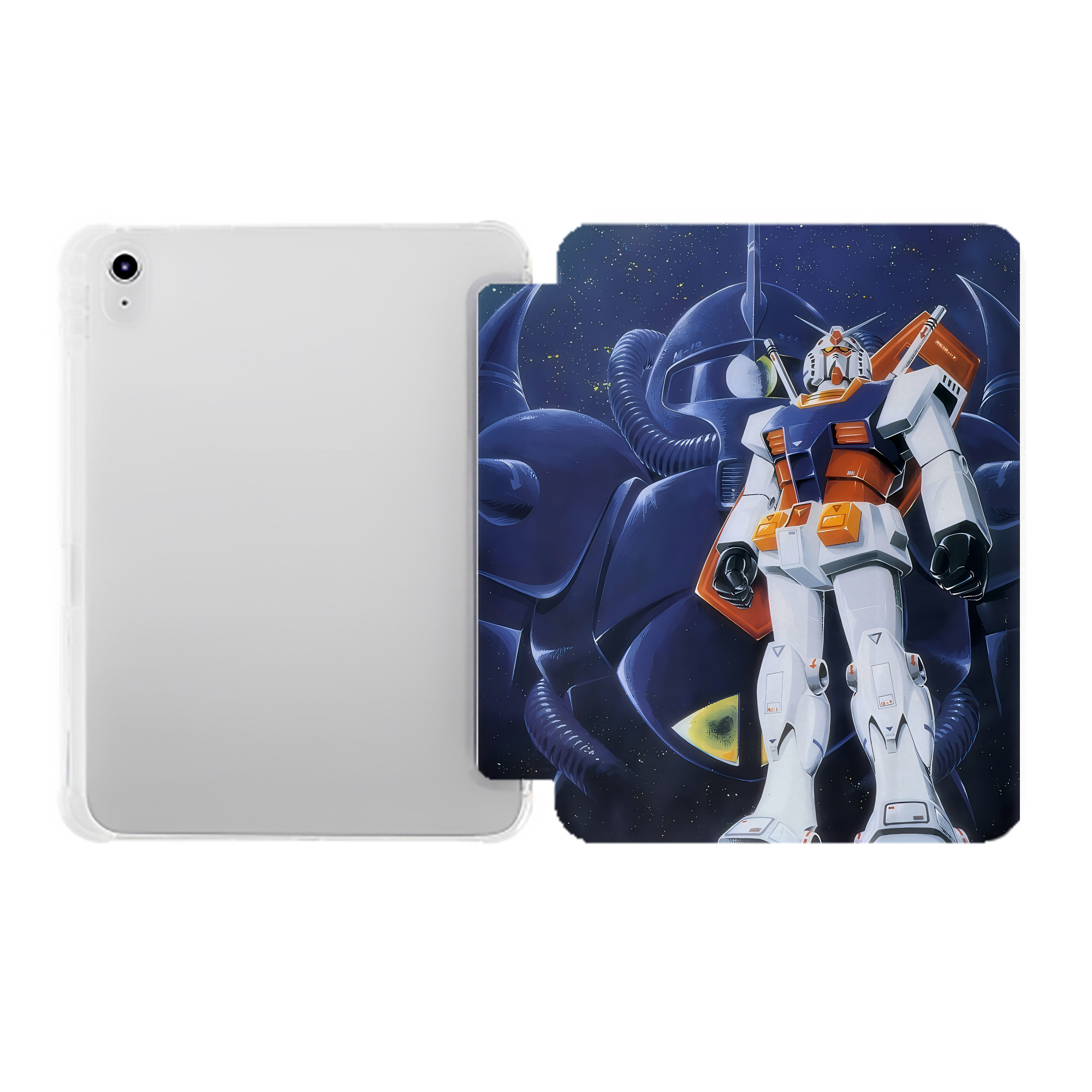 （画像用） 機動戦士ガンダム Mobile Suit Gundam IPad ケース ペン収納付き 三つ折りスタンド PUレザー×シリコン 対応機種9.5/10.5/10.9インチ